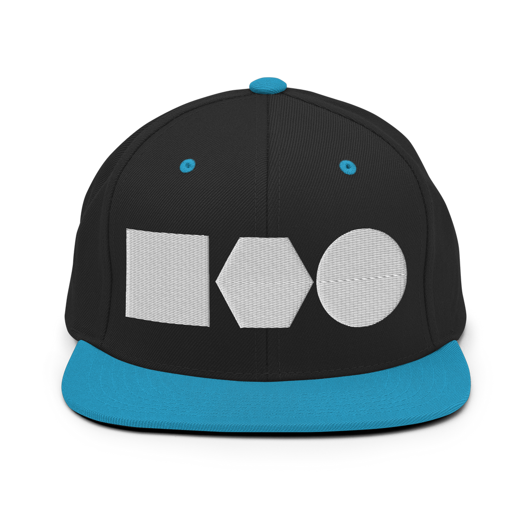 Embroidered Snapback Hat | Logo Shapes